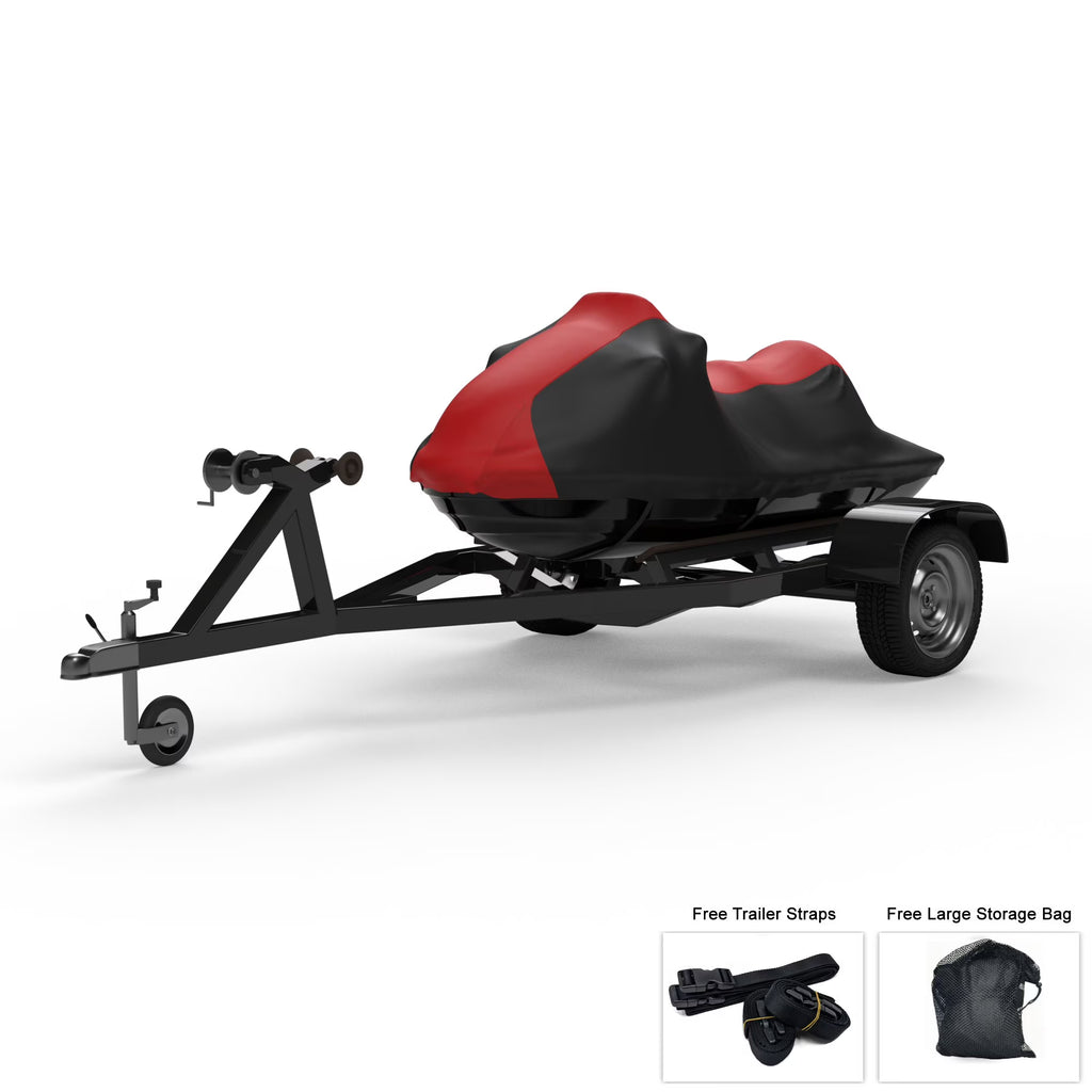 Red Jet Ski Cover with Trailer Straps and Storage Bag S138