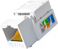 Cat6 RJ45 Keystone Jack Punch Down Connector White Ethernet Module Coupler D34282