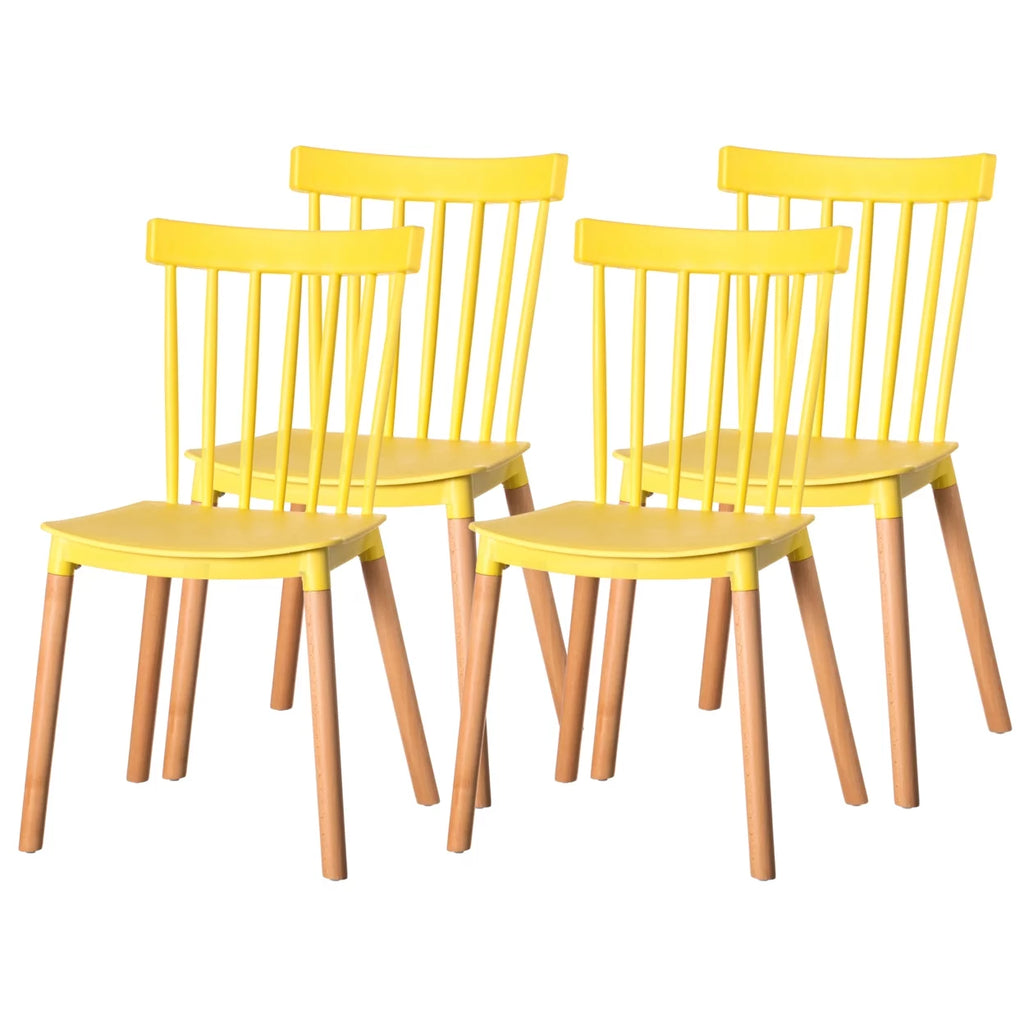 Plastic Dining Chair with Beech Wood Legs B8648