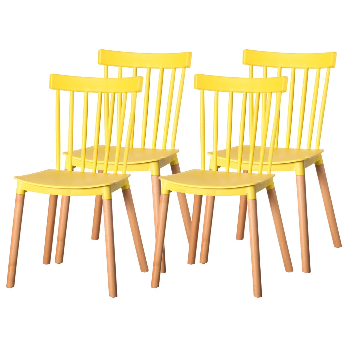Plastic Dining Chair with Beech Wood Legs B8648