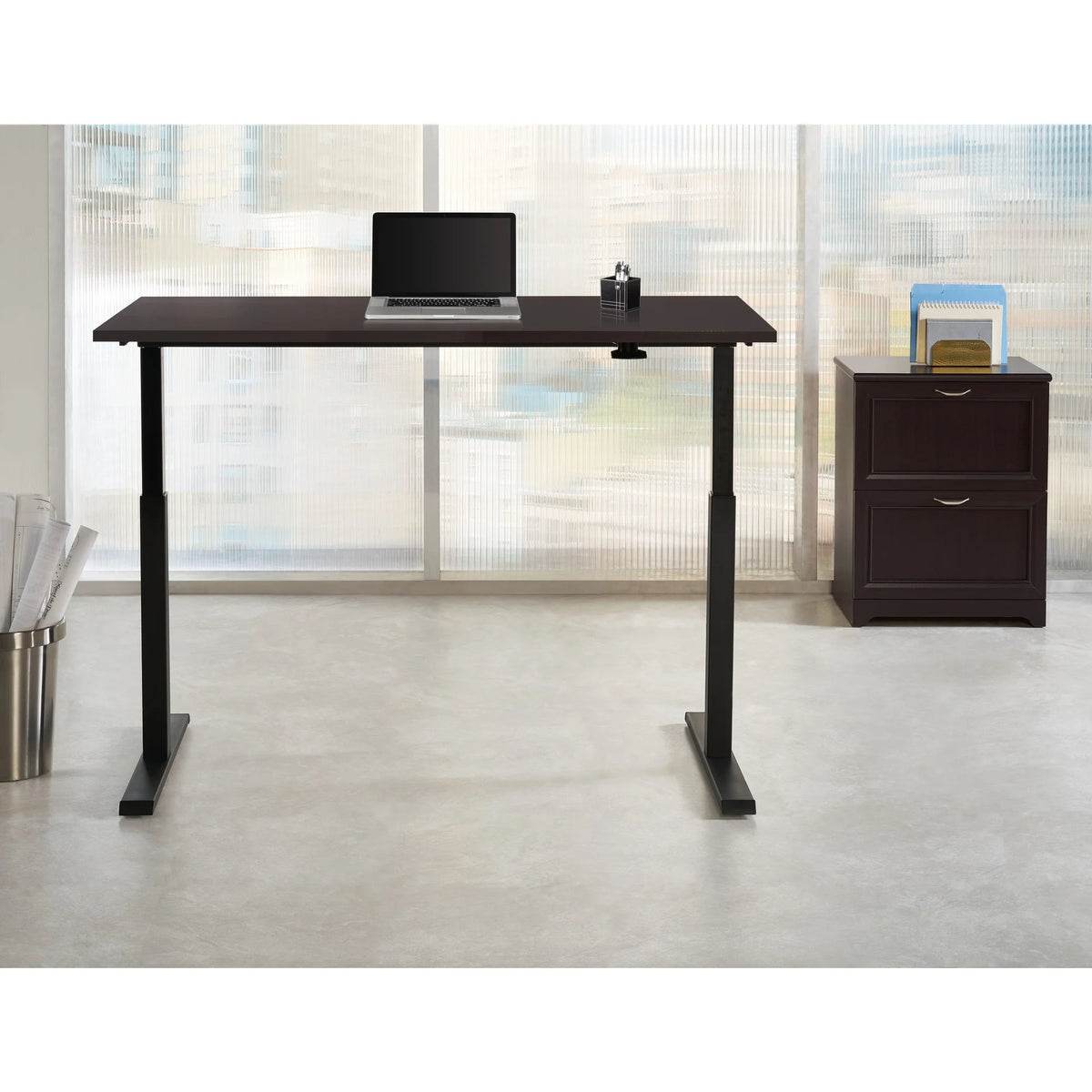 60"W Pneumatic Height-Adjustable Standing Desk P2942
