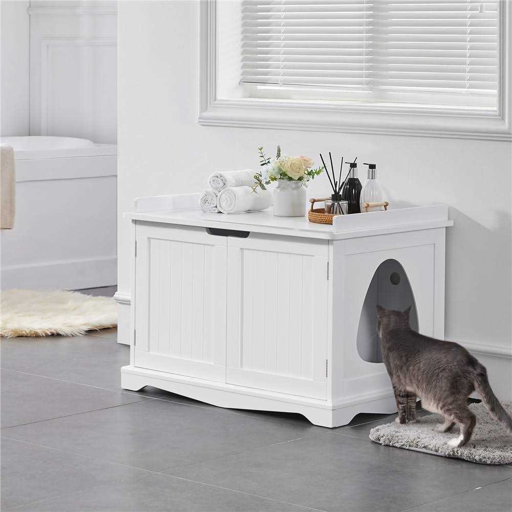 Cat Litter Box Enclosure Wooden Side Table Y39167
