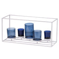 White and Blue Five Votive Candle Holder A395285