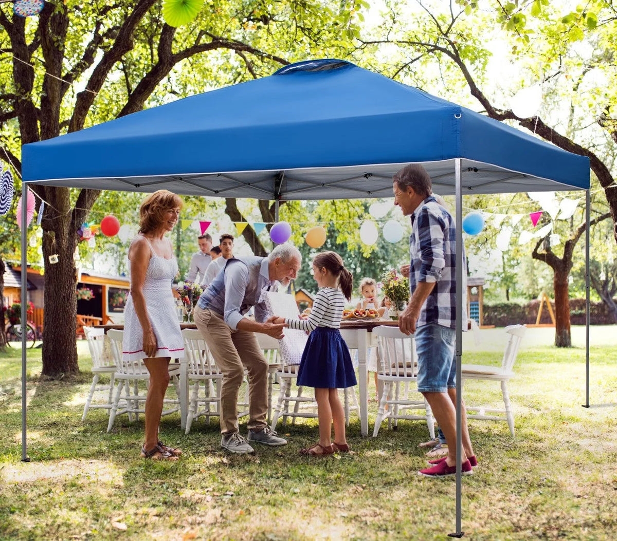 10' x 10' Blue Pop Up Canopy Tent with Wheeled Bag E95050